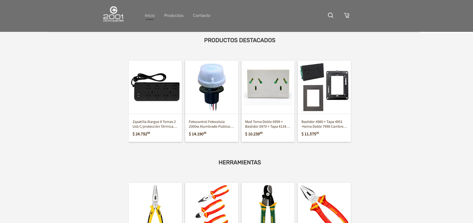 Vista previa de la tienda de Materiales Eléctricos 2001